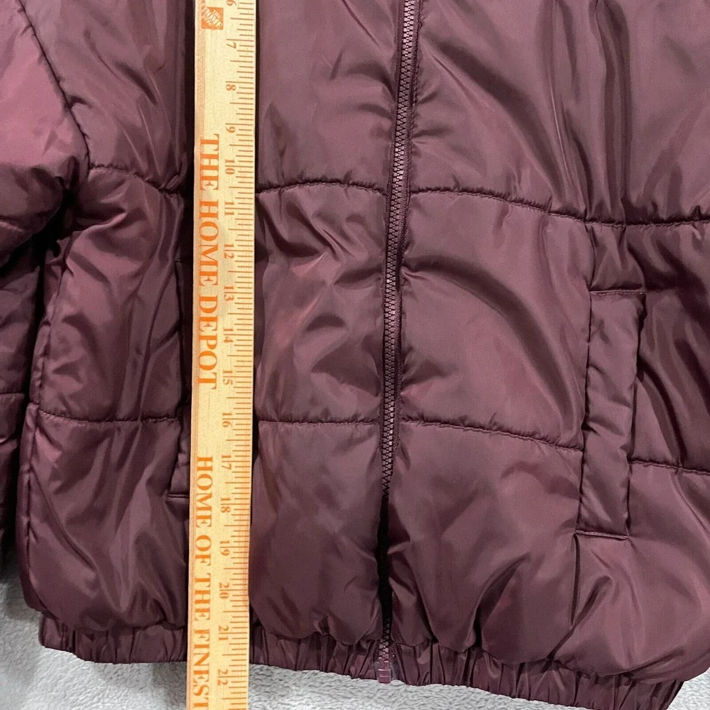 Abound Bomber Jacket Crop Womens XS Burgundy‎ Long Sleeves Full Zip Insulated